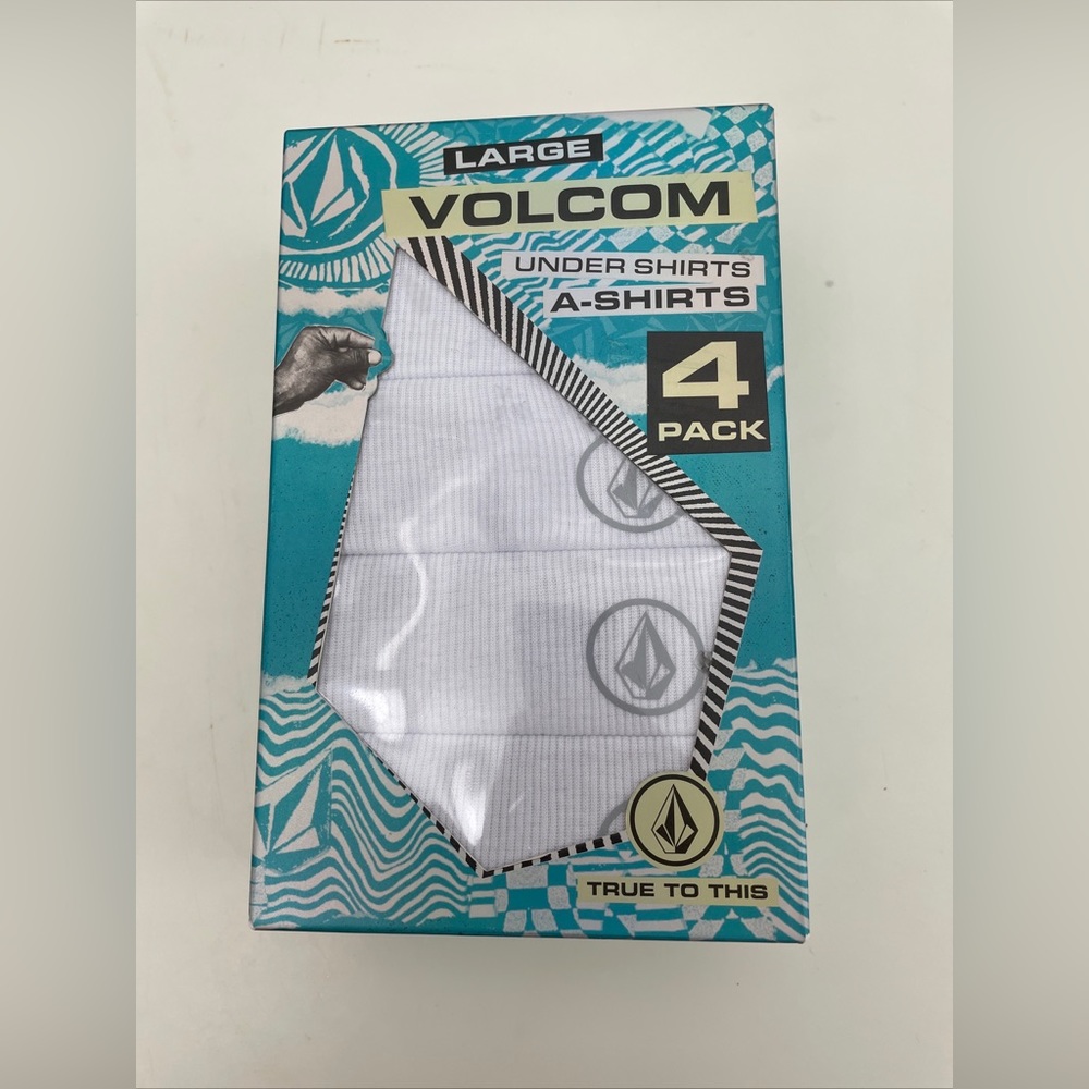 Volcom 4 Pack Tanks Tops Undershirts Cotton White “Bitten Wife” Men sz M